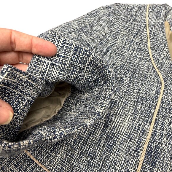 EUC Women's PENDLETON Navy/Cream Tweed Full Zip Blazer Jacket | Size 10P‎ - Picture 7 of 10